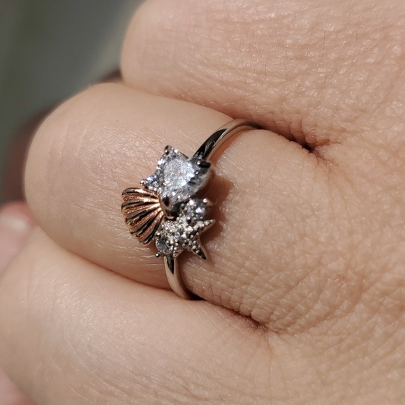 STERLING SILVER SEASHELL/STARFISH RING - Picture 5 of 5